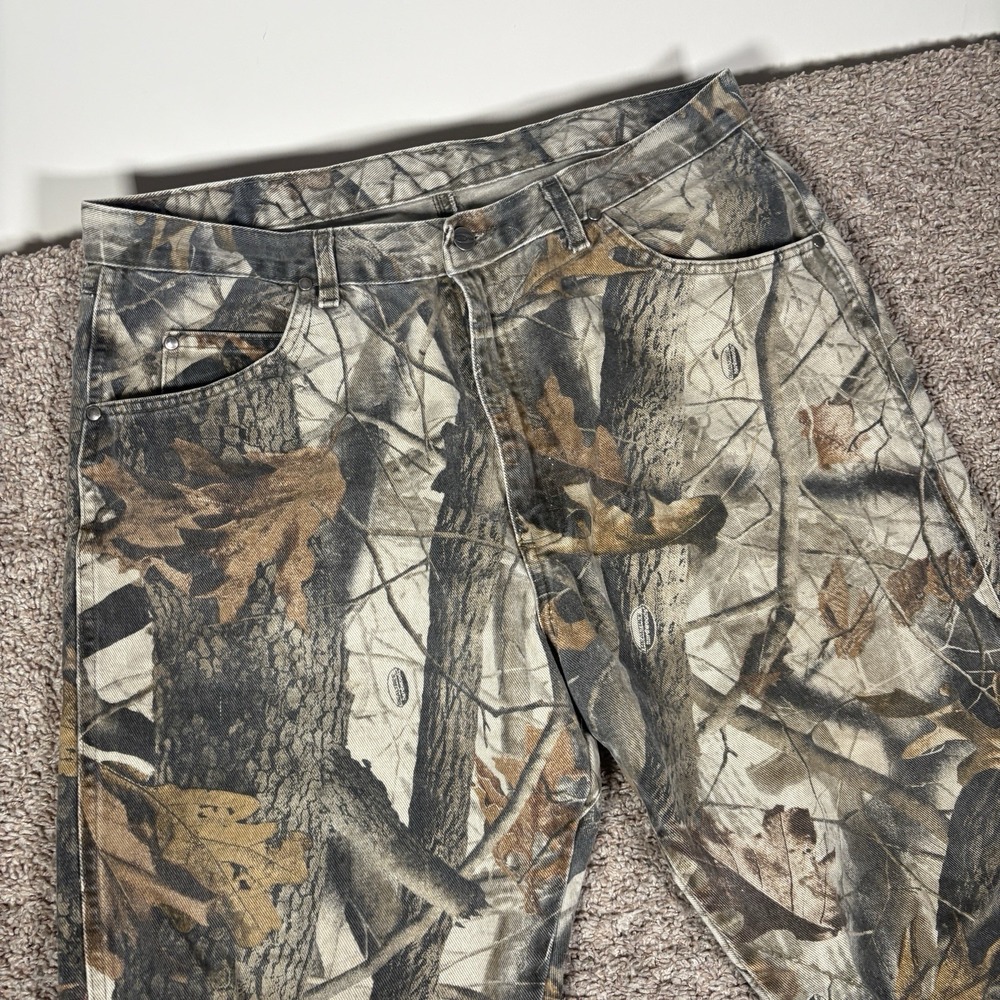 Vintage Wrangler Pro Gear Mossy Oak Camo Canvas Pants Size 38x32